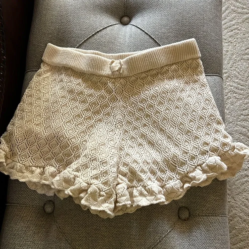 Janie and Jack Crochet Scalloped Trim Top and Shorts Size 16